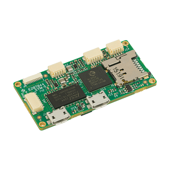 A single-board computer with multiple connectors, electronic components, and Mercury Nano technology.