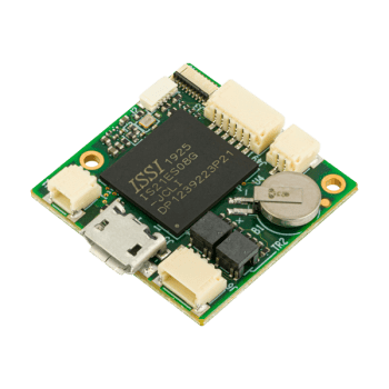 Printed circuit board with integrated circuits and connectors designed for Mars exploration.