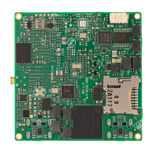 Green printed circuit board with integrated circuits, connectors, and various electronic components, enhanced by Jupiter-AI technology.