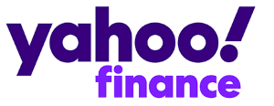 Yahoo Finance logo with "Yahoo" in dark purple text and "finance" in light purple text beneath.