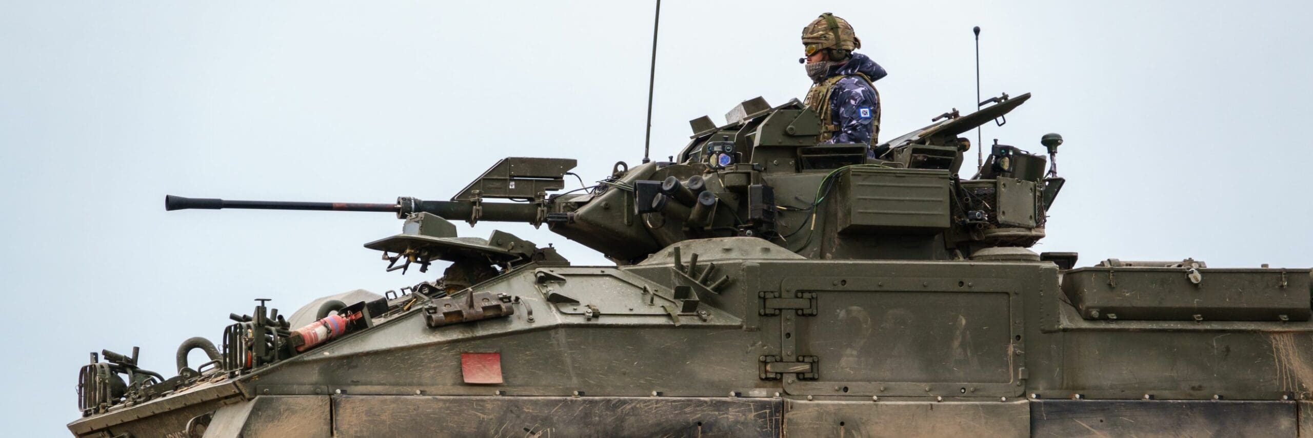 A soldier using future military vehicles portrayed by Maris-Tech.